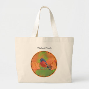 Grand Tote Bag Peinture originale d'oiseau chanteur Oriole des ve