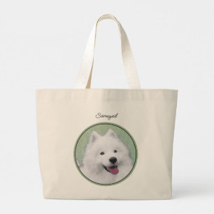 Grand Tote Bag Peinture Samoyed Blanc mignonne Original Animal Ch