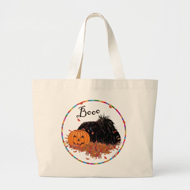 Grand Tote Bag Pékinois Halloween (Devant)