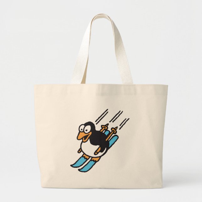 Grand Tote Bag penguin ski (Devant)