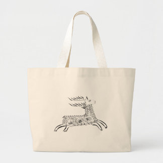 Grand Tote Bag Penwork victorien Calligraphic Stag Deer