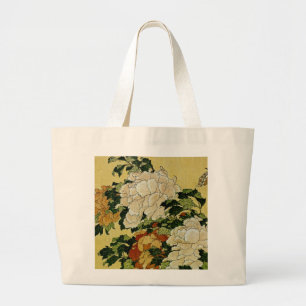 Grand Tote Bag Peonies et papillon