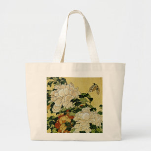 Grand Tote Bag Peonies et papillon