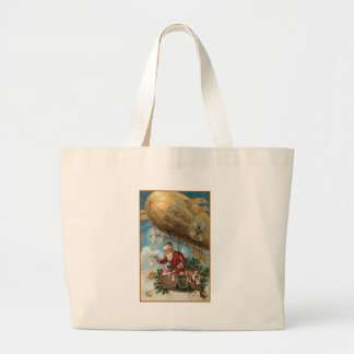 Grand Tote Bag Père Noël et son dirigeable souple