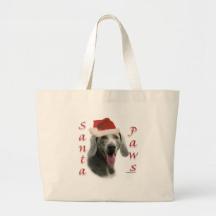 Grand Tote Bag Père Noël Paws de Weimaraner