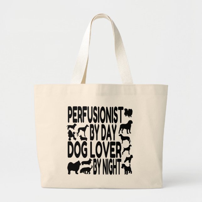 Grand Tote Bag Perfusionniste Amoureux des chiens (Devant)