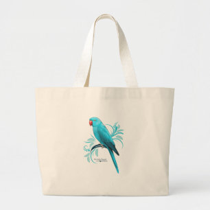 Grand Tote Bag Perroquet bleu de Ringneck d'Indien