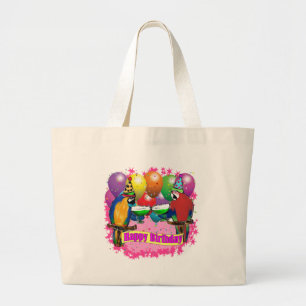 GRAND TOTE BAG PERROQUETS D'ANNIVERSAIRE