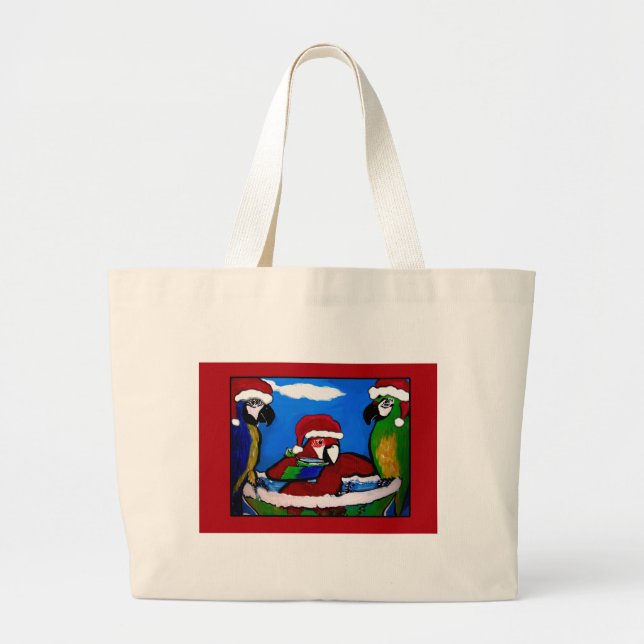 GRAND TOTE BAG PERROQUETS FÊTARDS (Devant)