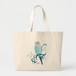 Grand Tote Bag Perruche bleue