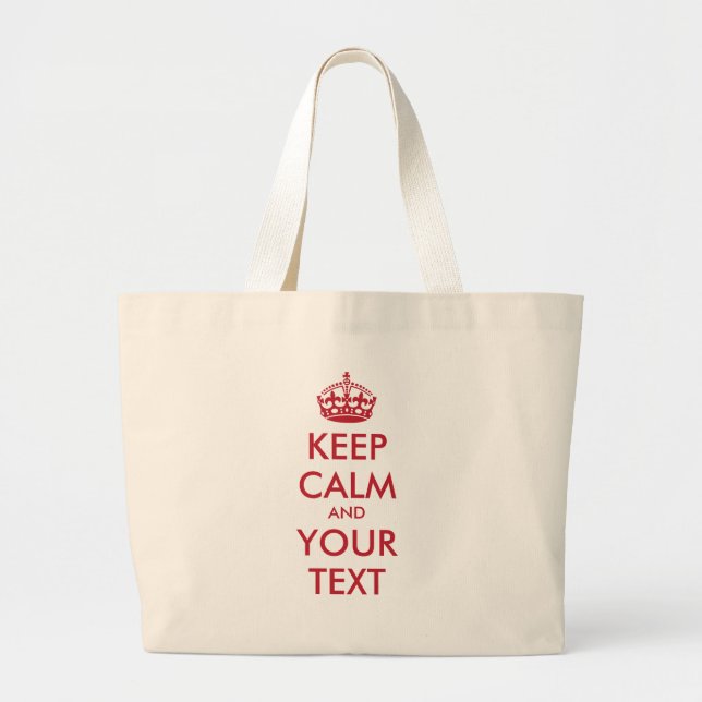 Grand Tote Bag Personalisé KEEP CALM et VOTRE TEXTE (Devant)