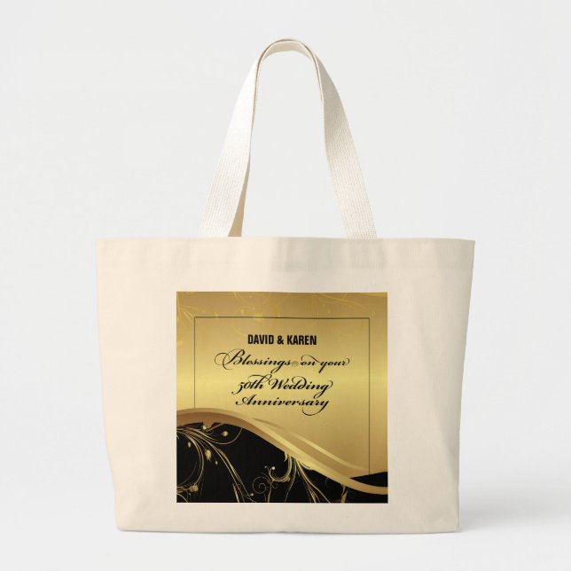 Grand Tote Bag Personalize, 50th Wedding Anniversary Religious (Devant)