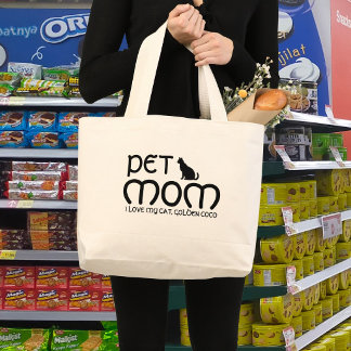 Grand Tote Bag Personalized Pet Lover Cat Mom Scrtipt Quote Cute