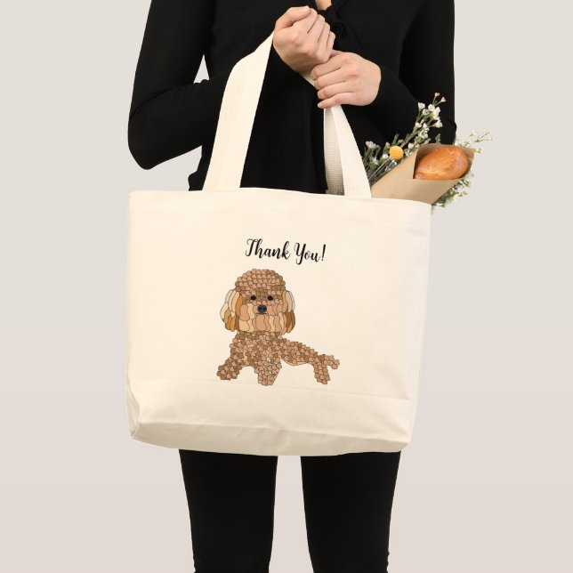 Grand Tote Bag Personalized Poodle Dog  (Devant (produit))