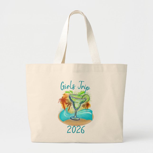 Grand Tote Bag Personalized Tropical Island (Devant)