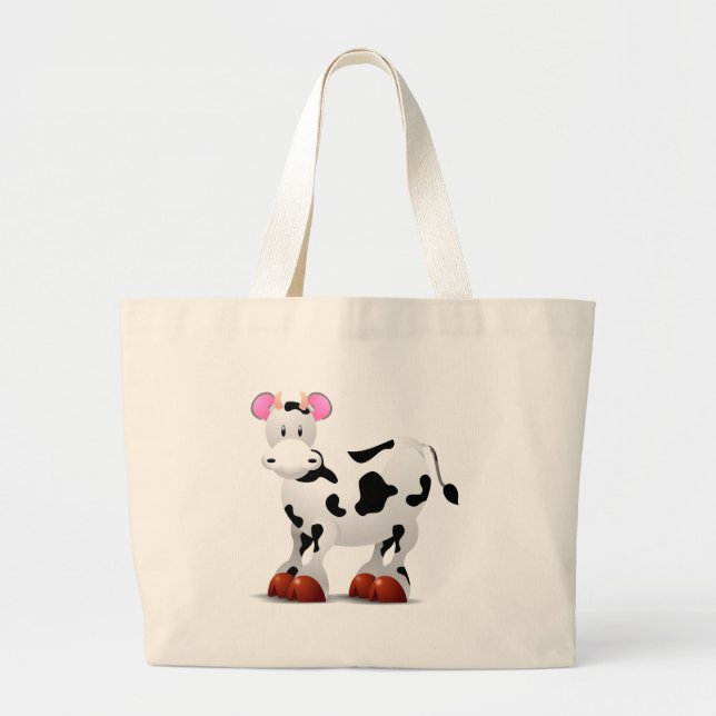 Grand Tote Bag Personnages de dessin animé heureux mignons de (Devant)