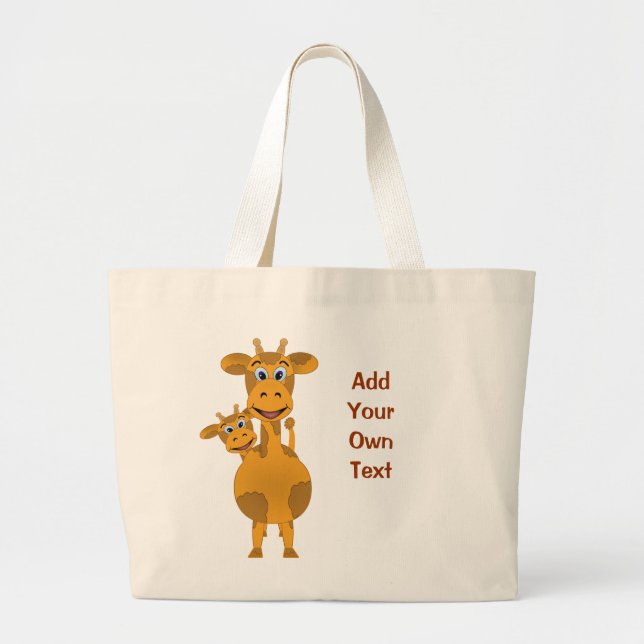 Grand Tote Bag Personnaliser des girafes (Devant)