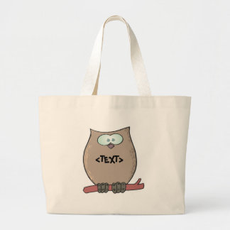 Grand Tote Bag Personnalisez un hibou, <TEXT>
