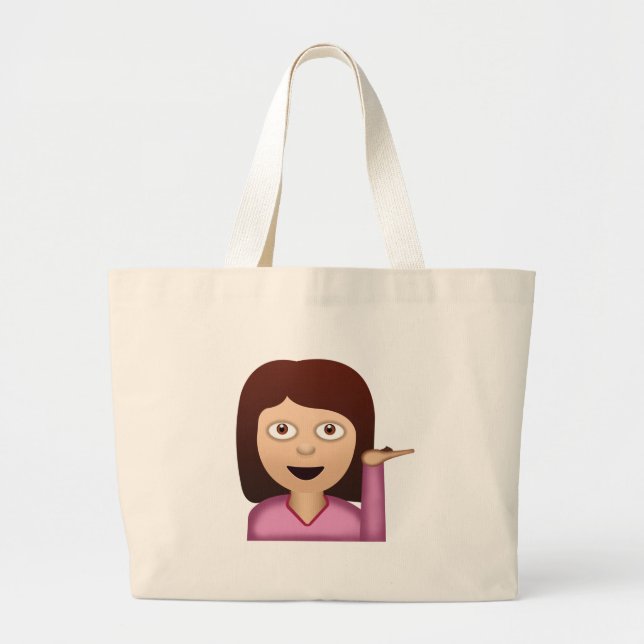 Grand Tote Bag Personne Emoji de bureau de renseignements (Devant)