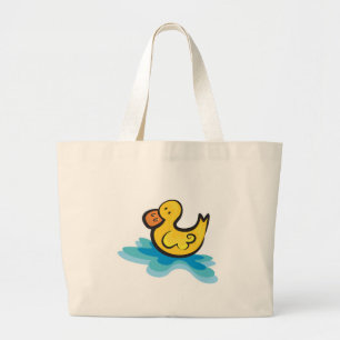 Grand Tote Bag petit canard en caoutchouc dans la baignoire