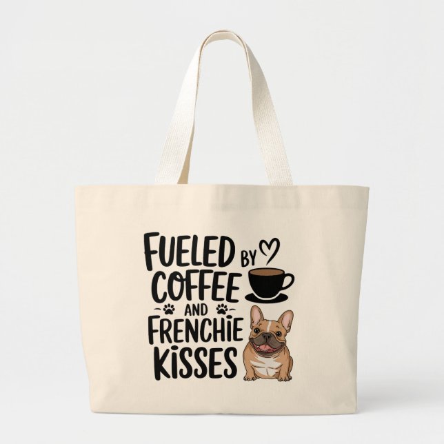 Grand Tote Bag Petit Français Bulldog Café Lover Frenchie Mom Chi (Devant)