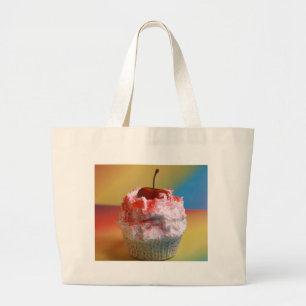 Grand Tote Bag Petit gâteau de vanille de cerise