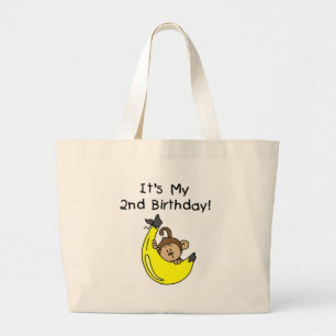 Grand Tote Bag Petit singe sur Banana 2e anniversaire