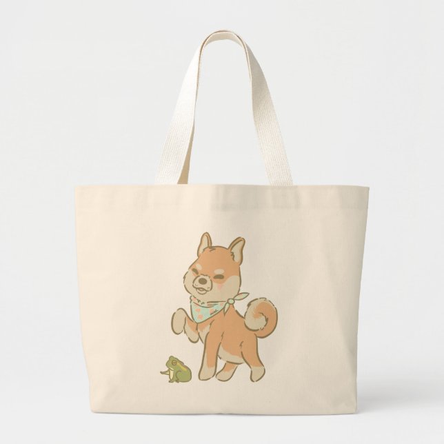 Grand Tote Bag Petite grenouille gardienne (Devant)