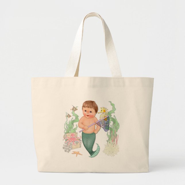 Grand Tote Bag Petite Sirène - Garçon (Devant)