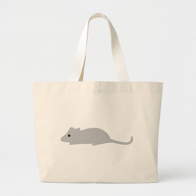 Grand Tote Bag petite souris grise (Devant)