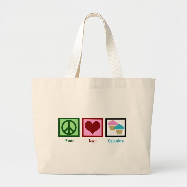 Grand Tote Bag Petits gâteaux d'amour de paix (Devant)