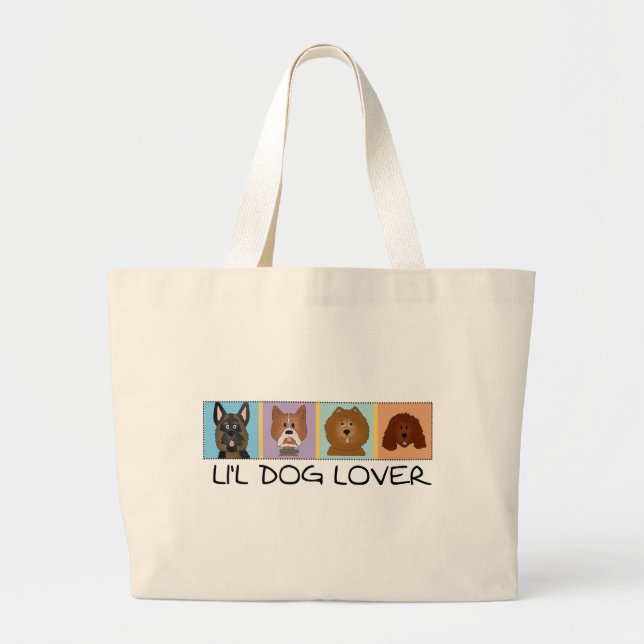 Grand Tote Bag Petits T-shirts et cadeaux d'amoureux des chiens (Devant)
