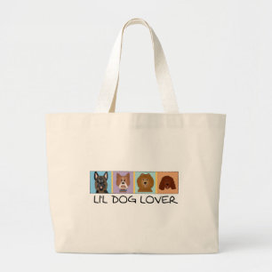 Grand Tote Bag Petits T-shirts et cadeaux d'amoureux des chiens