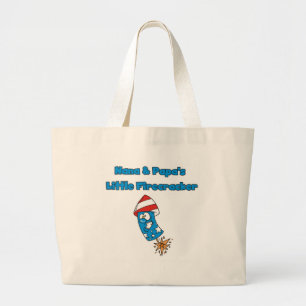 Grand Tote Bag Peu de T-shirts de pétard de Nana et du papa