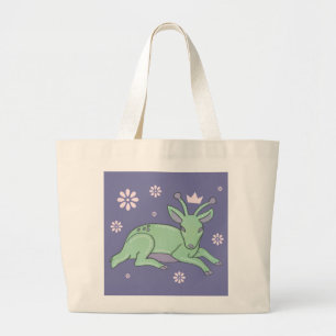 Grand Tote Bag Peuple de cerfs extraterrestres Art folklorique