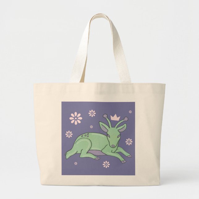 Grand Tote Bag Peuple de cerfs extraterrestres Art folklorique |  (Devant)