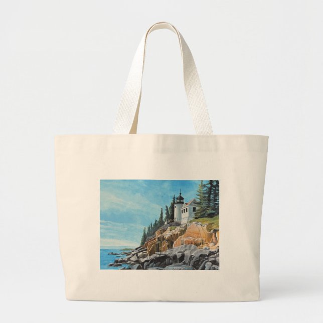 Grand Tote Bag Phare de Bass Harbor (Devant)