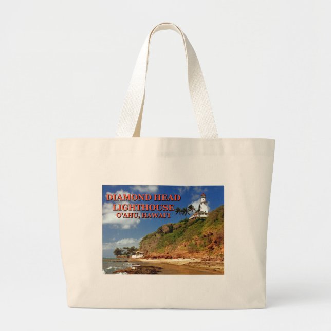 Grand Tote Bag Phare de Diamond Head, O'ahu, Hawai'i (Devant)