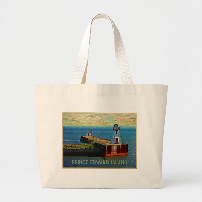 Grand Tote Bag Phare de l'Île-du-Prince-Édouard (Devant)