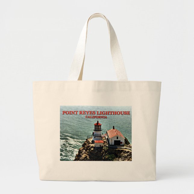 Grand Tote Bag Phare de Point Reyes, Californie (Devant)