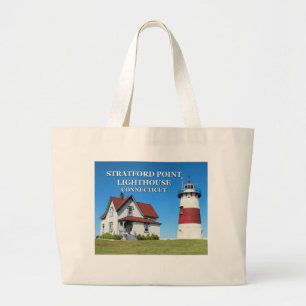 Grand Tote Bag Phare de Stratford Point, Connecticut
