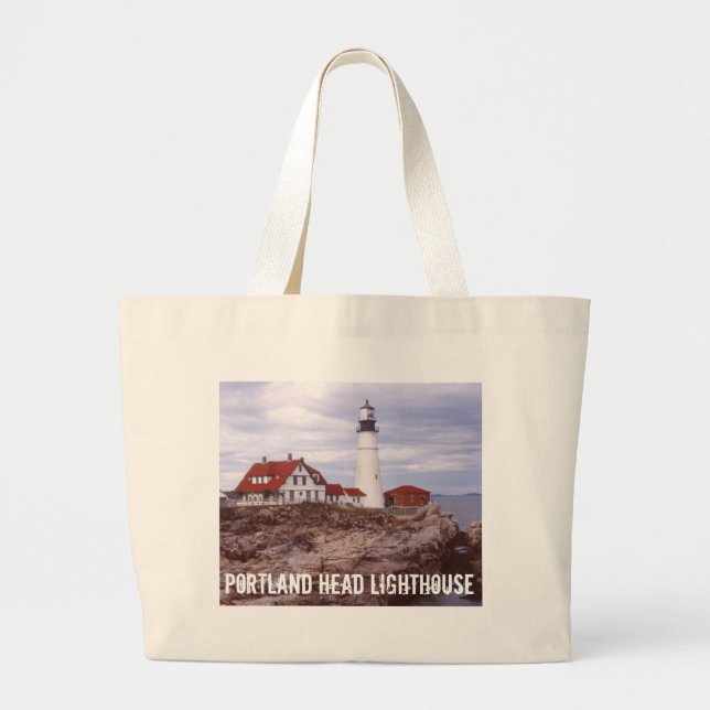 Grand Tote Bag Phare historique de Portland Head Maine (Devant)