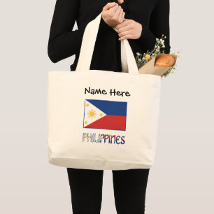 Grand Tote Bag Philippines et drapeau philippin personnalisés