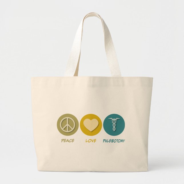 Grand Tote Bag Phlebotomy d'amour de paix (Devant)