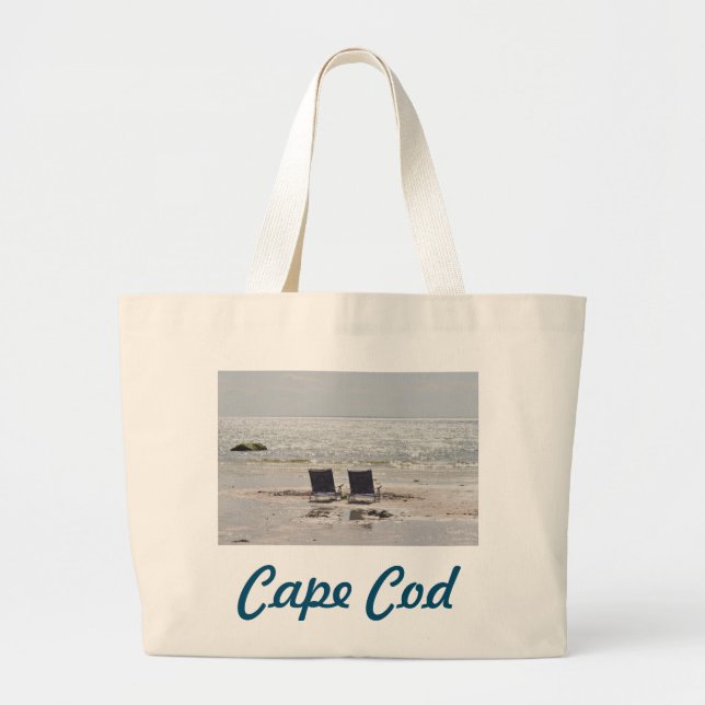 Grand Tote Bag Photo de plage de Cape Cod (Devant)