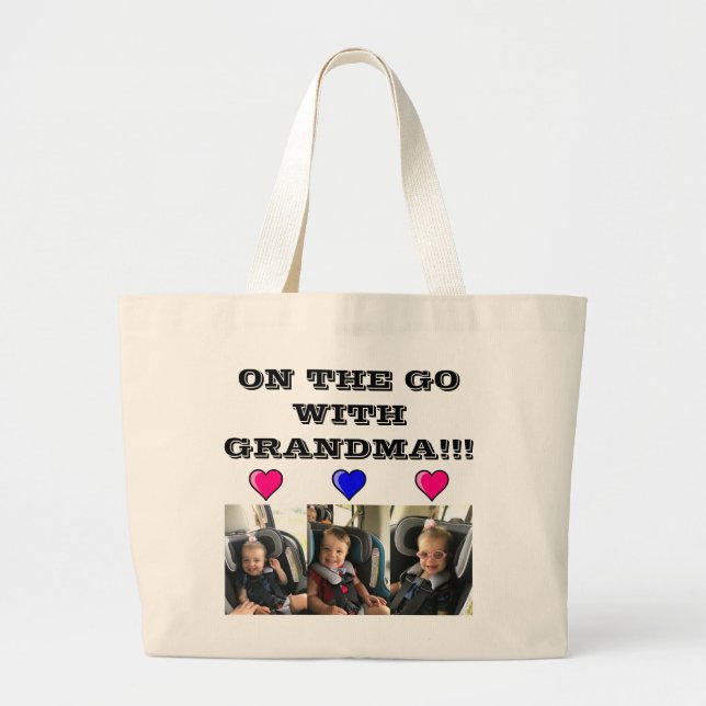 Grand Tote Bag Photo personnalisée fourre-tout (Devant)