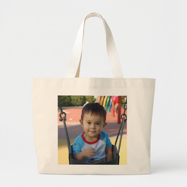 Grand Tote Bag Photo personnalisée par coutume (Devant)