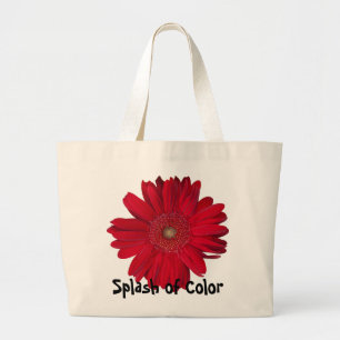 Grand Tote Bag Photographie de près de Marguerite de Gerber rouge