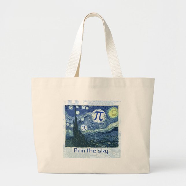 Grand Tote Bag Pi dans les idées de cadeau de ciel (Devant)