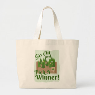 Grand Tote Bag Pick A Winner Tree Lot Holiday Cartoon Art